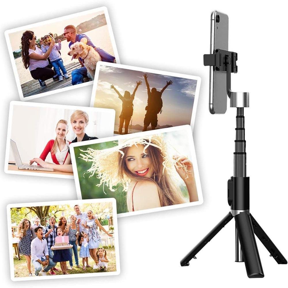 Imagem 2 de 3 do produto Tripé 360 Rotação Ebai, Selfie Stick Dobrável, Suporte Multifuncional Portátil