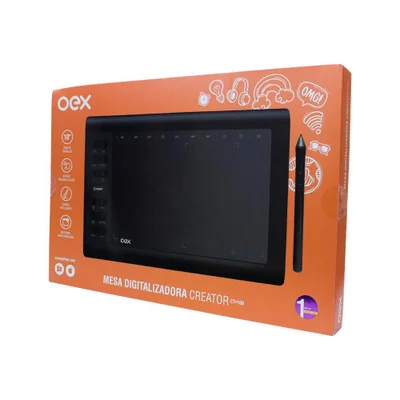 Mesa Digitalizadora Oex Ct100, Creator, 10 Polegadas, Preta
