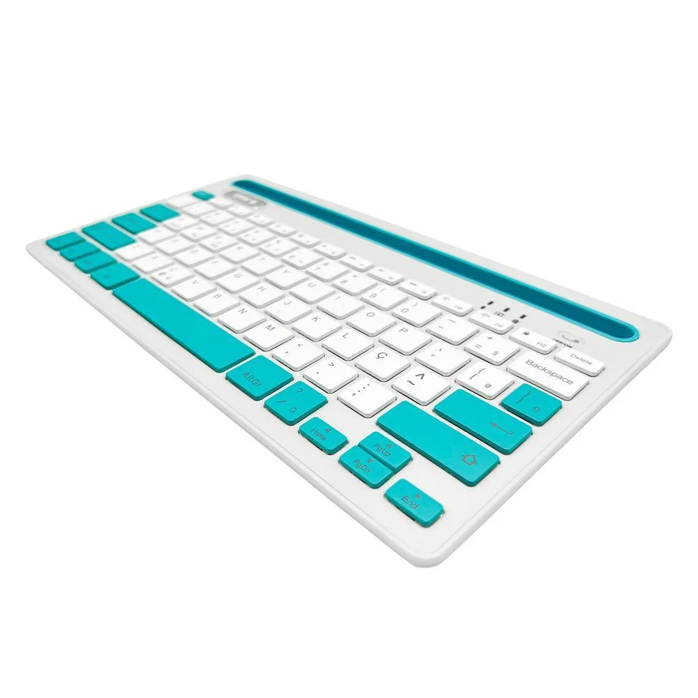 Imagem 3 de 4 do produto Teclado Oex Tc502, Bluetooth, Tablet Smartphone, Cinza e Azul