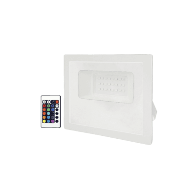 Refletor Taschibra, Led, Tr Slim, 10w, RGB, Branco - Bivolt