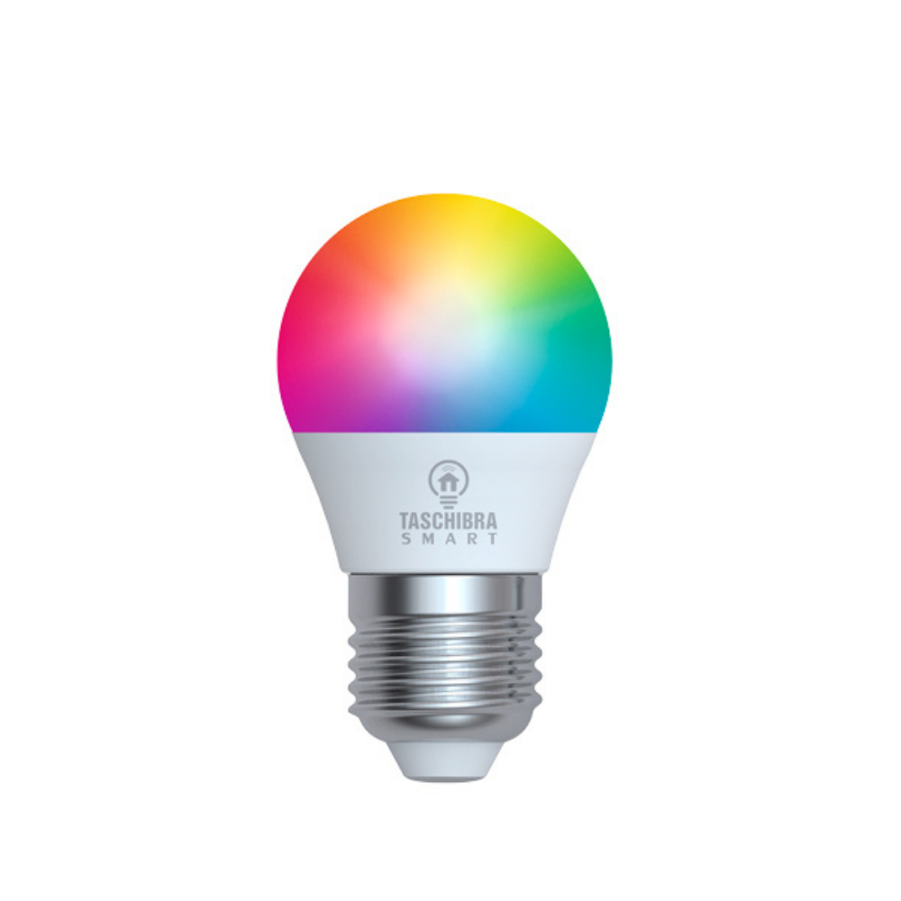 Lâmpada Led Smart, Wi-fi, Inteligente, Bolinha 6w, E27 RGB - Taschibra