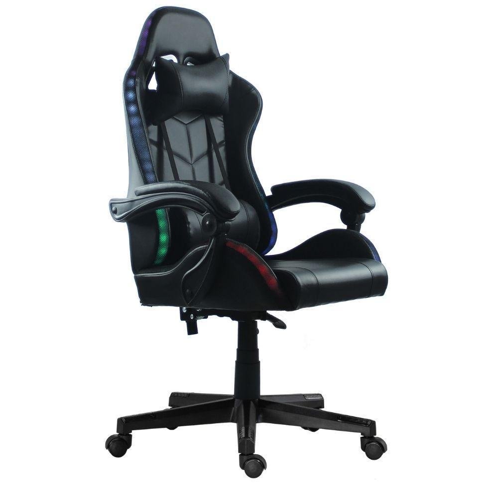 Cadeira Gamer Pelegrin Pel-3023 Reclinável Com Led Preta