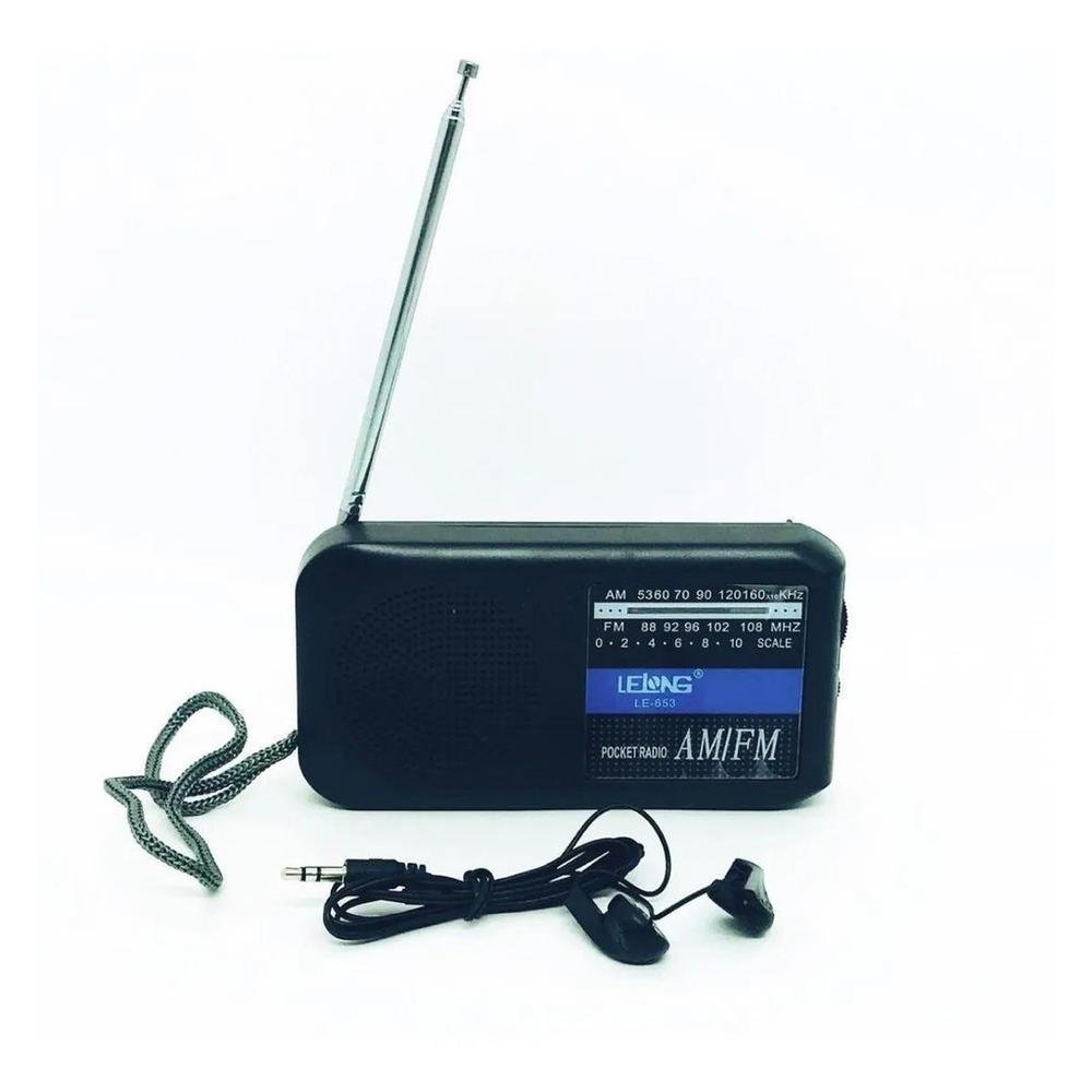 Imagem 2 de 4 do produto Rádio De Bolso Portátil Am Fm Pilha Bateria E Fone De Ouvido