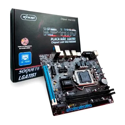 Placa-Mãe Knup, Intel 1151 H110 6ª E 7ª Geração, 2xDDR4, M.2, HDMI e VGA - KP-H110