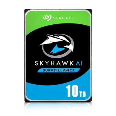 HD Seagate 10TB Skyhawk AI Surveillance Desktop, 7200 RPM, 256MB, 3.5, SATA 6 - ST10000VE001