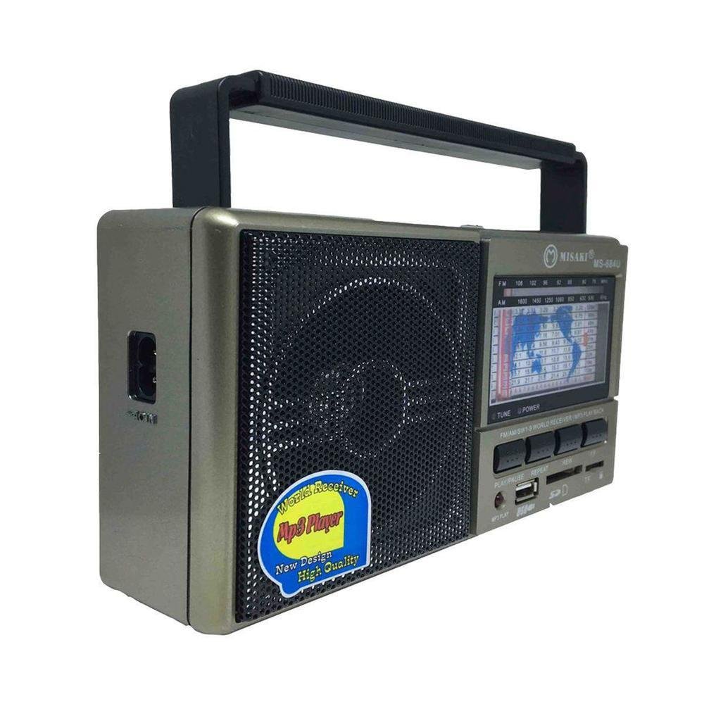 Imagem 4 de 4 do produto Rádio Am/fm 11 Faixas Ondas Curtas Pen Drive Pilhas Bivolt