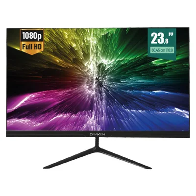 Monitor Gamer Draxen, 23.8'' resolução de 1920 x 1080, tempo de resposta de 1 MS 165Hz Full HD, 1x Hdmi E. 1x dp, Sem Borda