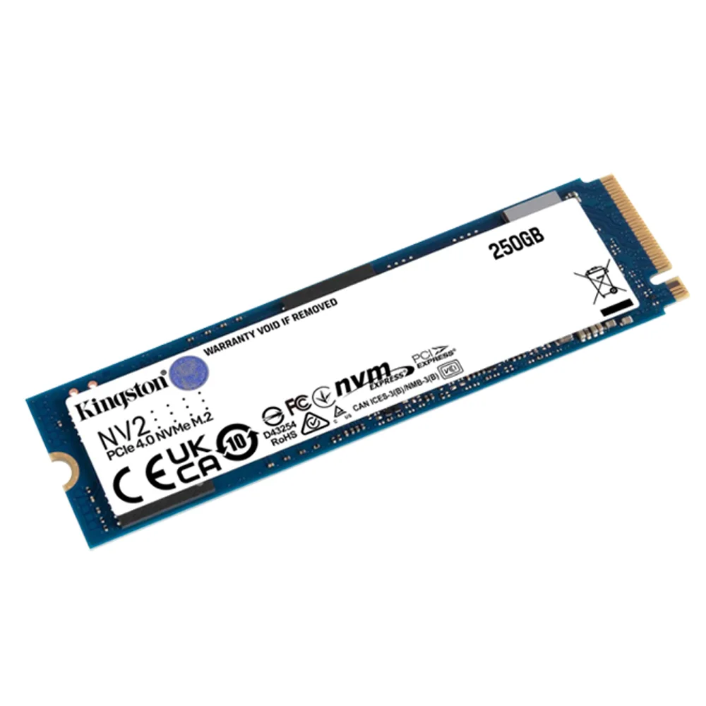 Imagem 4 de 5 do produto SSD Kingston Nv2 250Gb, M.2 2280 Pcie, Nvme, Leitura: 3000 Mb/s e Gravação: 1300 Mb/se Preto