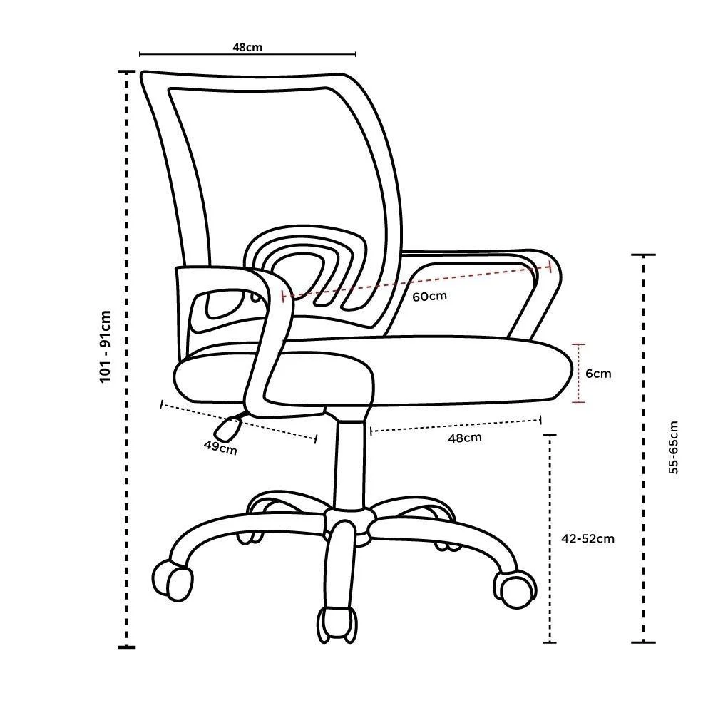 Cadeira De Office Fortt Lisboa Csf02-p, Até 120 Kg, Base Cromada Com Rodinha, Preta