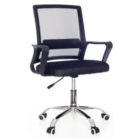 Cadeira De Escritório Fortt Madri Csf05-p, Até 120Kg, Com Base Cromada Com Rodinha, Preta