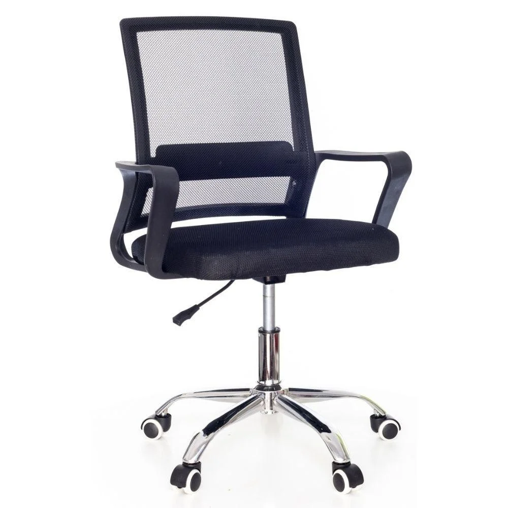 Cadeira De Escritório Fortt Madri Csf05-p, Até 120Kg, Com Base Cromada Com Rodinha, Preta Cadeira De Escritório Fortt Madri Csf05-p, Até 120Kg, Com Base Cromada Com Rodinha, Preta
