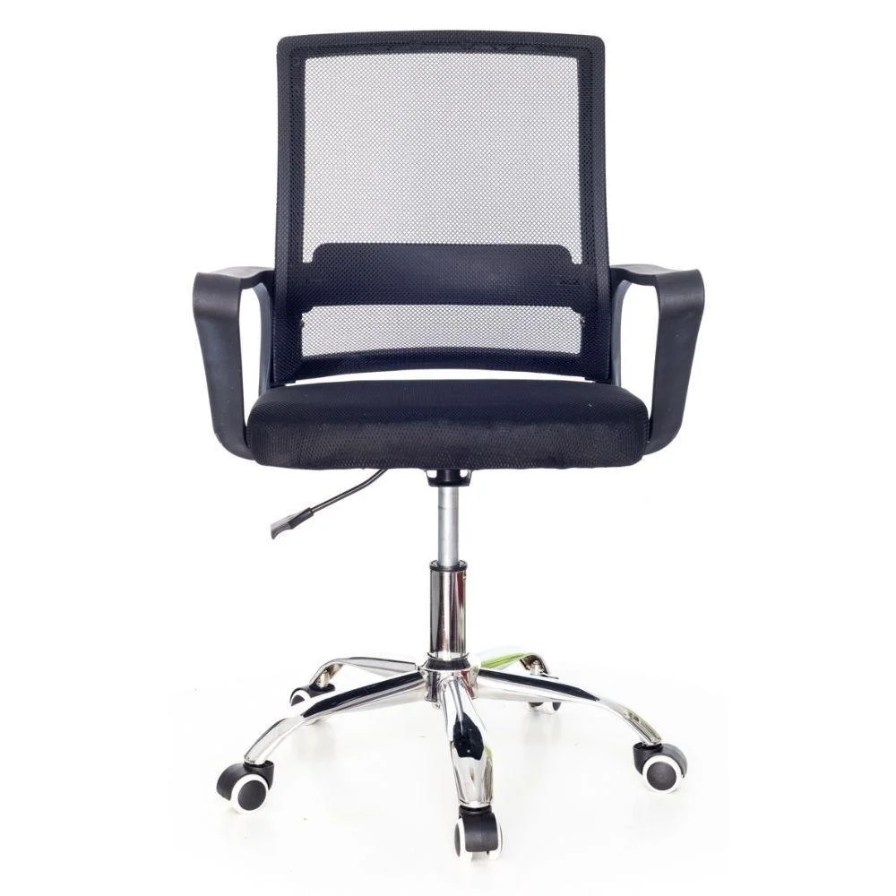 Cadeira De Escritório Fortt Madri Csf05-p, Até 120Kg, Com Base Cromada Com Rodinha, Preta Cadeira De Escritório Fortt Madri Csf05-p, Até 120Kg, Com Base Cromada Com Rodinha, Preta