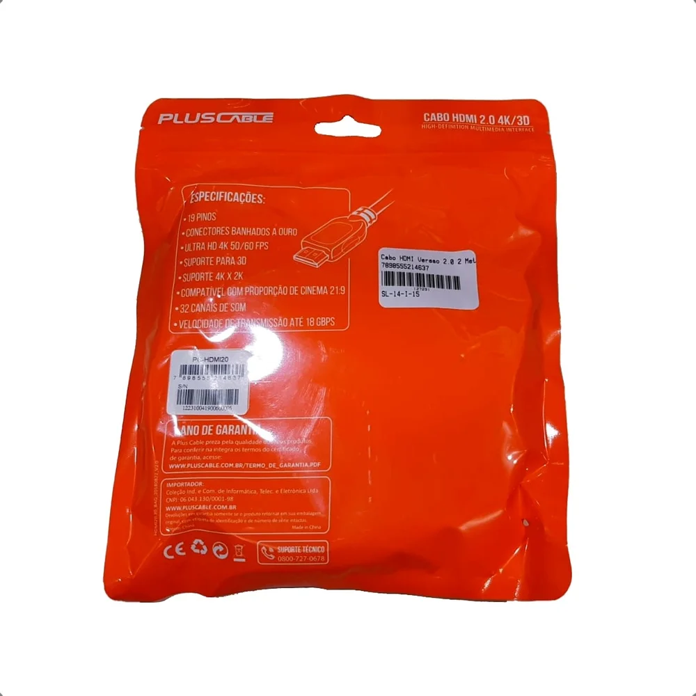 Imagem 3 de 5 do produto Cabo HDMI Plus Cable V2.0 Basic 2m PC-HDMI20