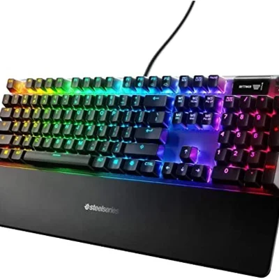 Teclado Mecânico Gamer Steelseries Apex 7, RGB, Switch Red, Us, Anti-ghosting, Preto - 64636