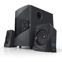 Sistema de alto-falantes 2.1 com drivers de campo remotos Um poderoso sistema de alto- falantes Bluetooth 2.1 que oferece desempenho de áudio incrivel
