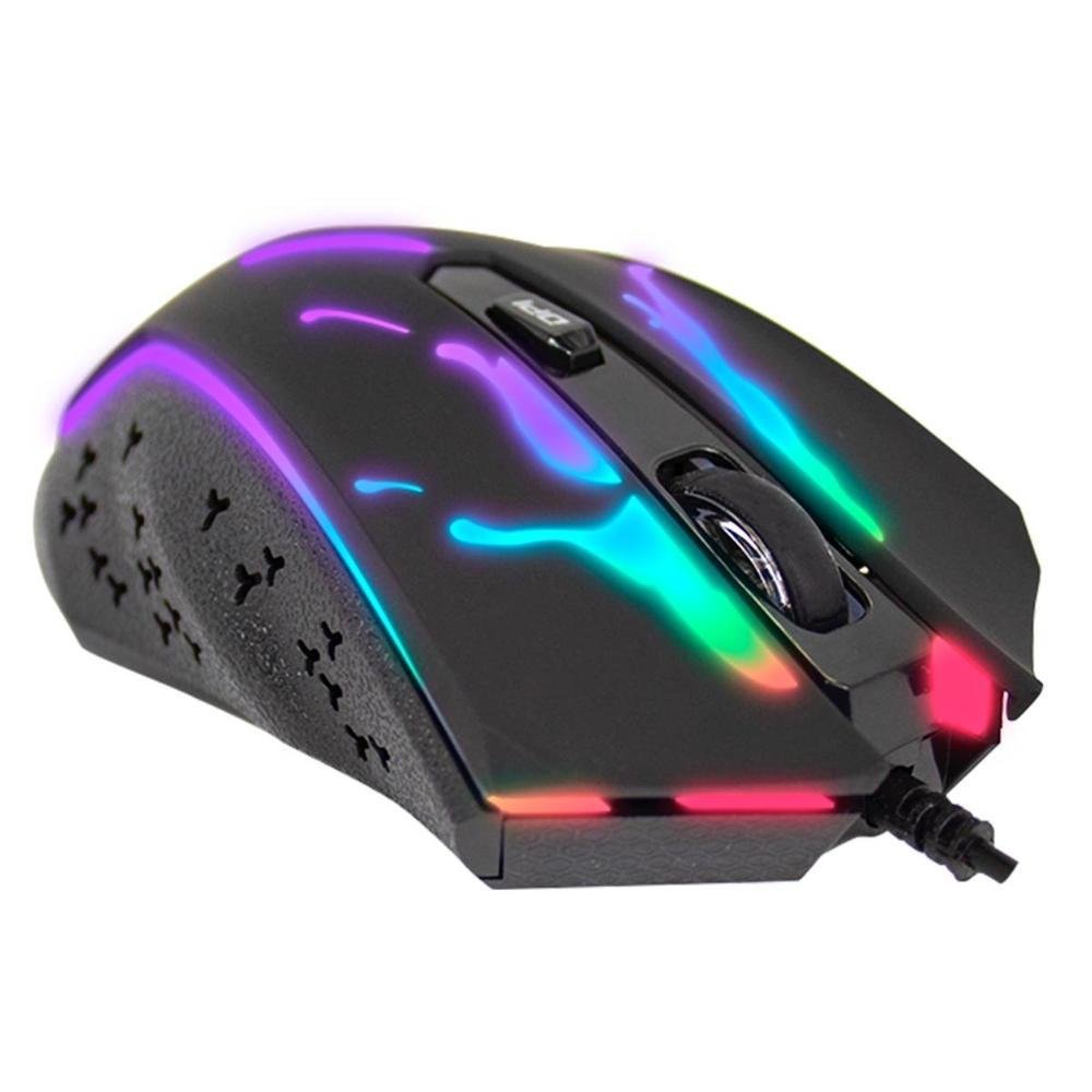 Mouse Gamer Lux 7 Cores RGB Led 3200dpi Yn 200