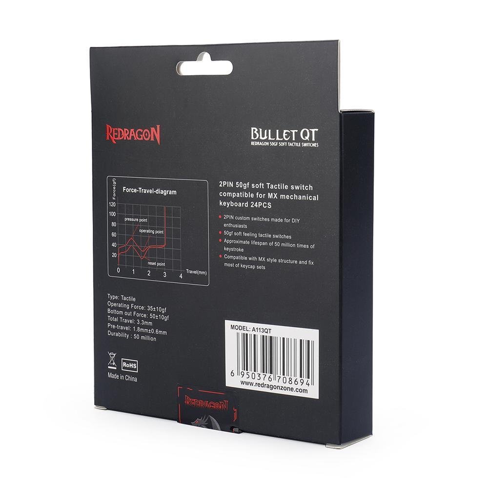 Switch Para Teclado Mecanico, Redragon, Tactile 24, Bullet Qt