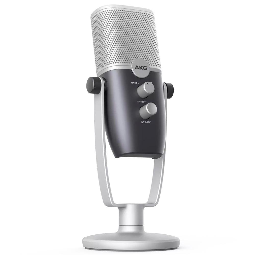 Microfone Condensador, Akg Ara Profissional Gamer Podcast USB Com Dois Padrões C22-usb - Cinza