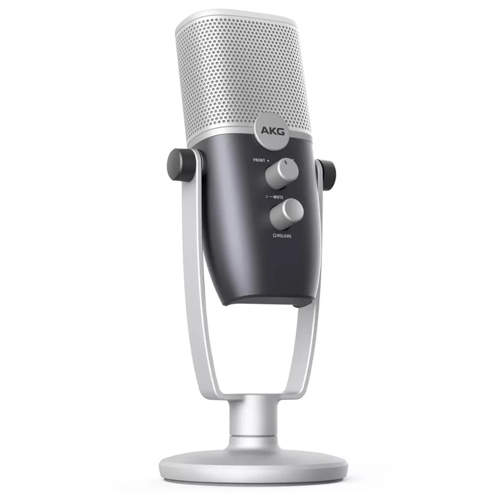 Microfone Condensador, Akg Ara Profissional Gamer Podcast USB Com Dois Padrões C22-usb - Cinza