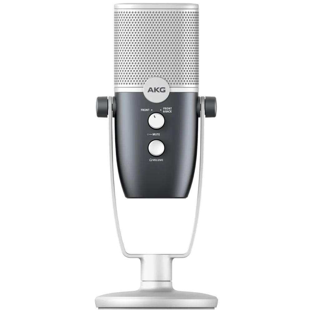 Microfone Condensador, Akg Ara Profissional Gamer Podcast USB Com Dois Padrões C22-usb - Cinza