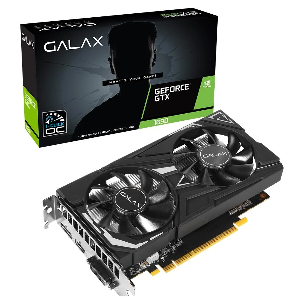 Placa de Vídeo Galax NVIDIA GeForce GTX 1630, 4GB DDR6, 64 Bits 4