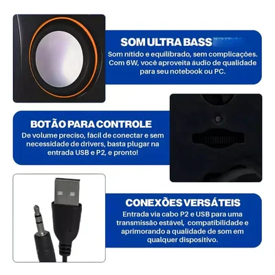 Macデスクトップ Kous Caixa De Som Knup Para MAC PC E Notebook KaBuM