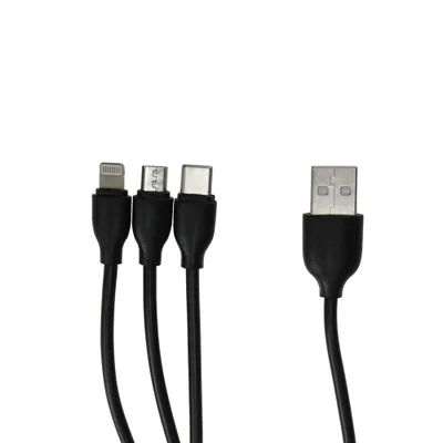 Cabo USB Turbo, 3 Em 1, V8 Usb C Lightning, 3 Metros