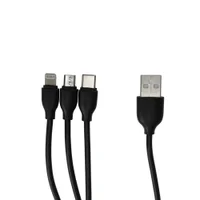 Cabo USB Turbo, 3 Em 1, V8 Usb C Lightning, 3 Metros