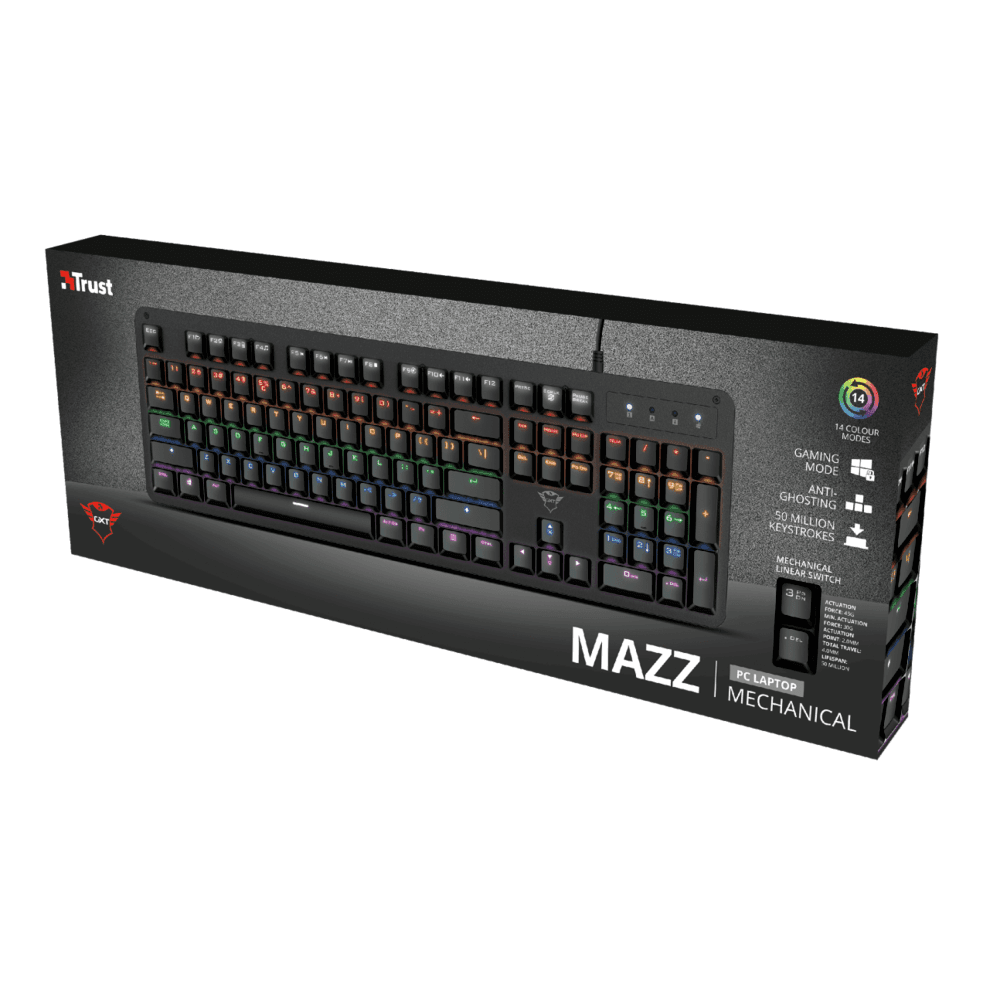 Teclado Mecânico Gamer Mazz Gxt 863 RGB Trust