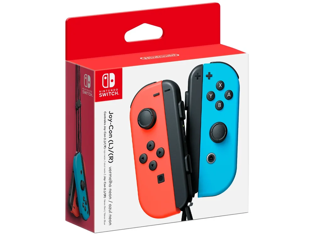 Controle Nintendo Joy-con (esquerdo E Direito) Vermelho/azul - Switch