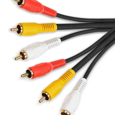 Cabo Tblack 3 RCA, Áudio E Vídeo, C/ Fio Coaxial, 5 Metros, Preto