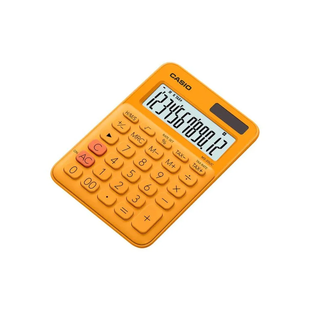 Imagem 2 de 5 do produto Calculadora De Mesa 12 Dígitos Casio Ms-20uc-n-dclaranja Rg