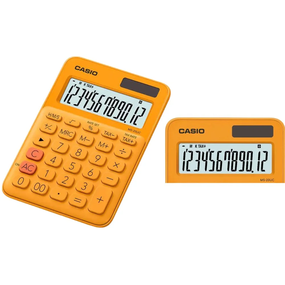 Imagem 3 de 5 do produto Calculadora De Mesa 12 Dígitos Casio Ms-20uc-n-dclaranja Rg