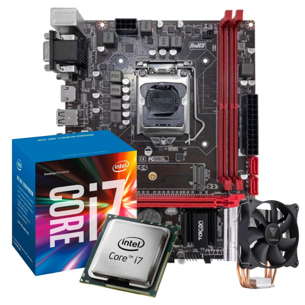 Kit Placa H110 Core I7 7700 7 Geraço Cooler KaBuM