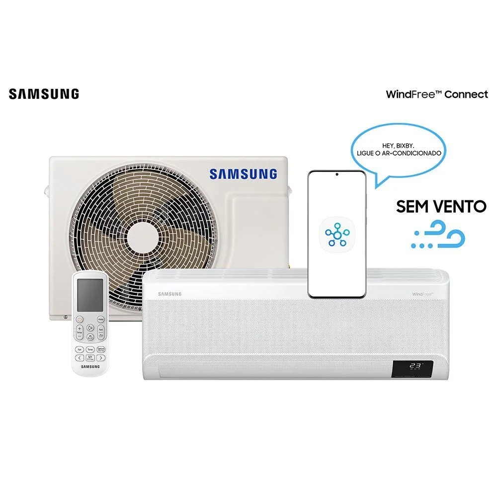 Ar Condicionado Samsung Windfree Connect, Split Inverter, 12000 Btus, 220V, Frio - Ar12bvfaawkxaz Ar Condicionado Samsung Windfree Connect, Split Inverter, 12000 Btus, 220V, Frio - Ar12bvfaawkxaz