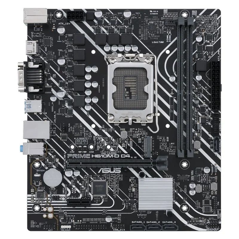 Imagem 2 de 3 do produto Placa-Mãe Asus H610M-D D4, Intel, mATX, DDR4, RGB - 90MB1A00-M0EAY0