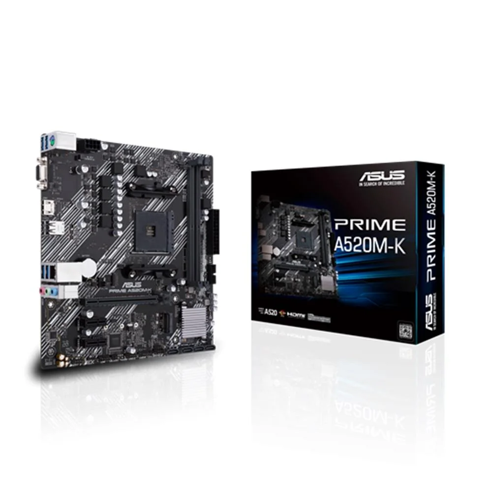 Imagem 3 de 5 do produto Placa-Mãe Asus Prime A520M-K, AMD AM3, mATX, DDR4 - 1500-M0EAY0