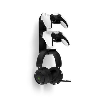 Suporte Sculpy VN, De Parede, P/ 2 Controles De Playstation 5 E Headphone, Preto