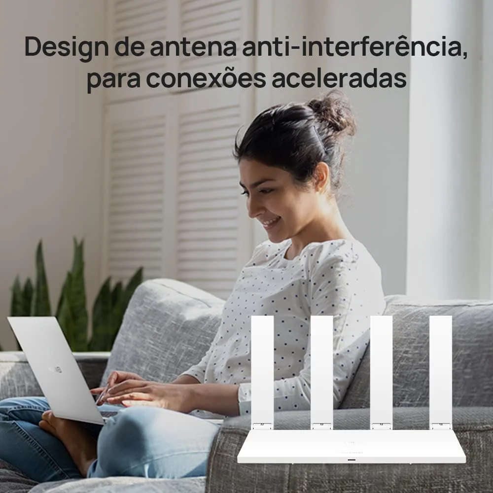 Imagem 3 de 5 do produto Roteador Wireless Huawei AX2S, Wi-Fi 6, Ax1500 MB/s, Dual Band, 4 Antenas - Ws7000