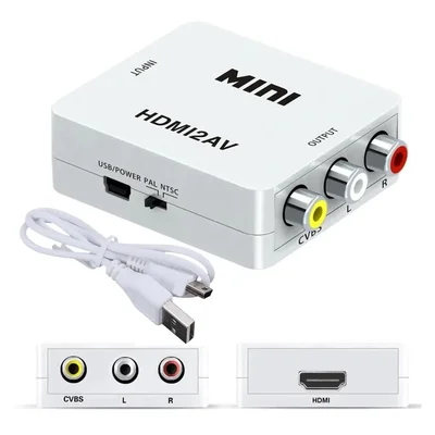 Mini Adaptador Conversor De HDMI Pra Video Composto HDMI 2av Knup Kp3455