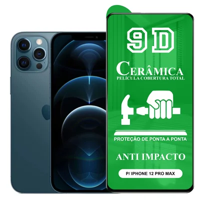 Película Ctech 9D Cerâmica, P/ Iphone 12 Pro Max, Protetora Anti Impacto, Flexível, Nano Gel