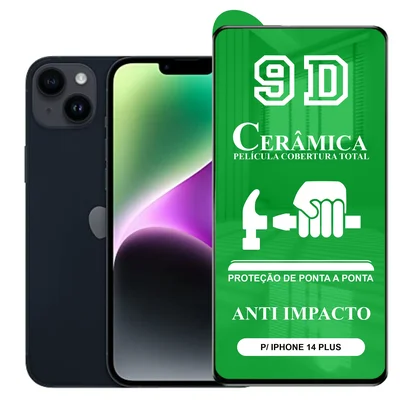 Película Ctech 9D Cerâmica, P/ Iphone 14 Plus, Protetora Anti Impacto, Flexível, Nano Gel