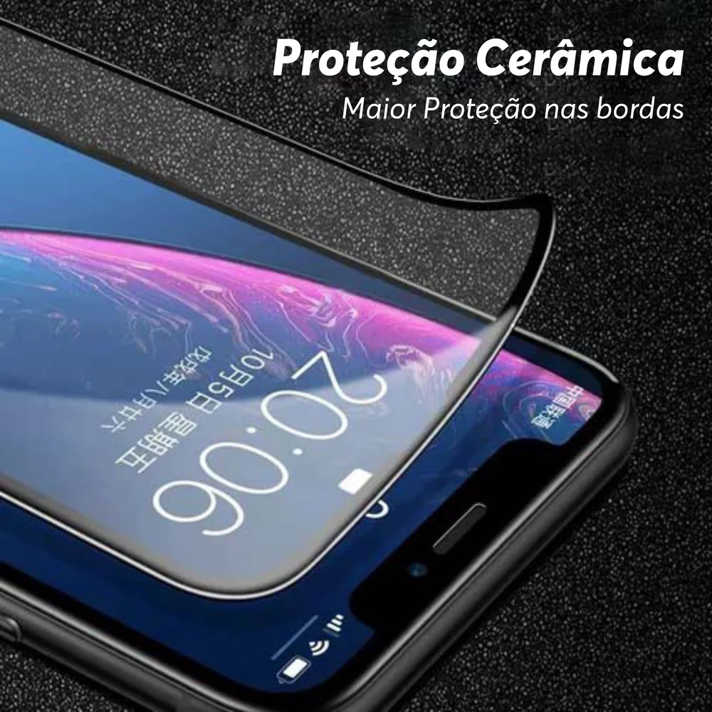 Imagem 3 de 5 do produto Película Ctech 9D Cerâmica, P/ Iphone 7 E 8 Plus, Protetora Anti Impacto, Flexível, Nano Gel