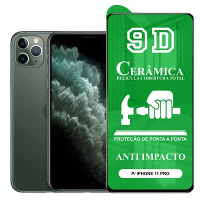 Película Ctech 9D Cerâmica, P/ Iphone 11 Pro, Protetora Anti Impacto, Flexível, Nano Gel