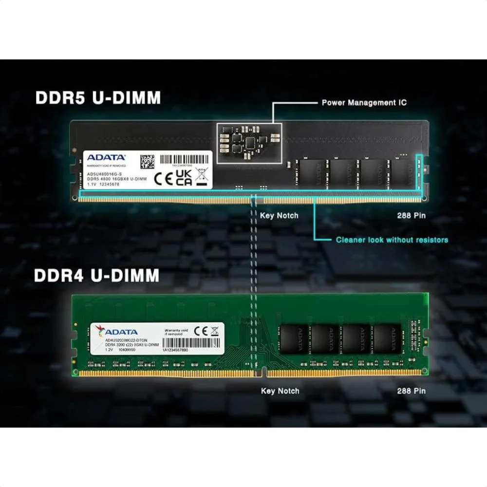 Imagem 2 de 5 do produto Memória ADATA, 8GB, 4800MHz, DDR5 - AD5U48008G S
