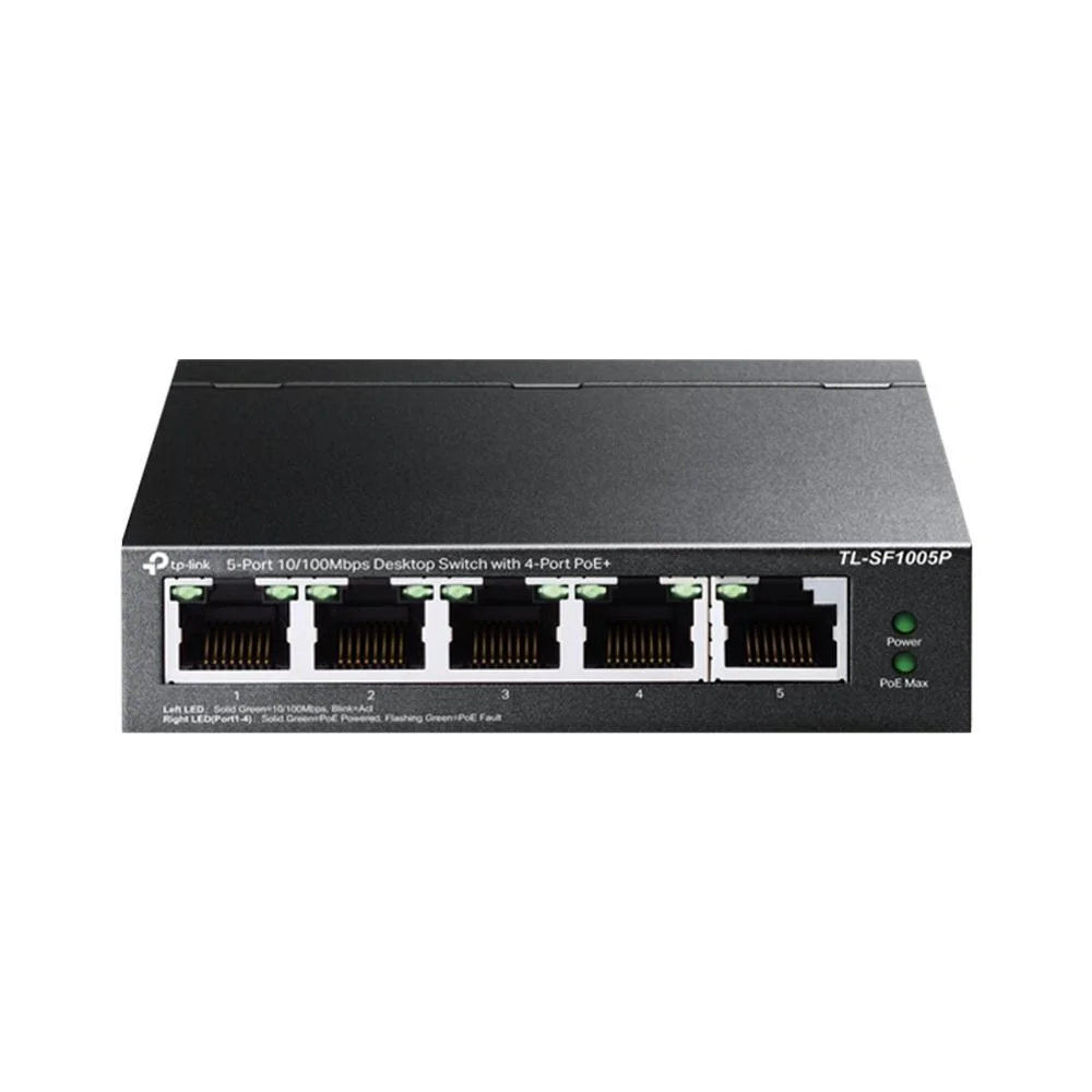 Imagem 3 de 4 do produto Switch 5 Portas 10/100 Gigabit 4 Portas Poe +  Tl-sf1005p Tp-link