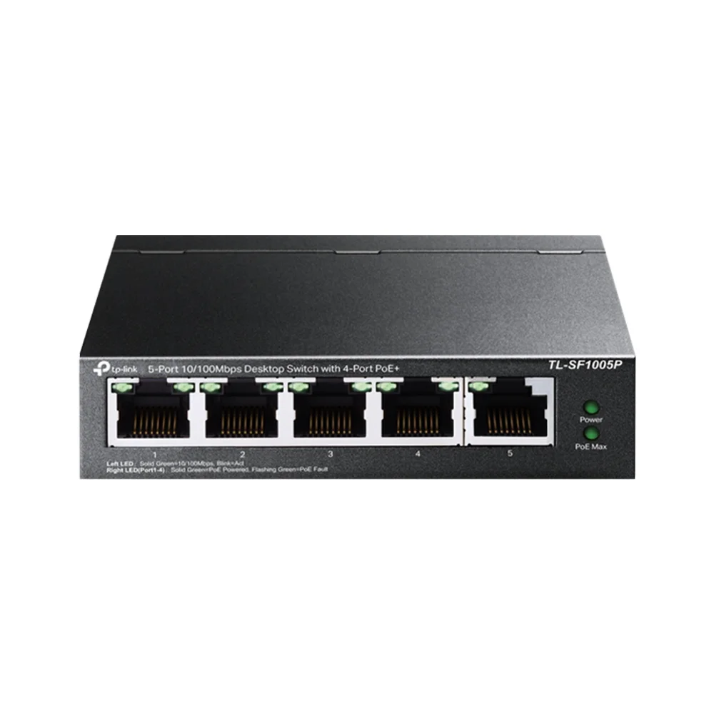 Imagem 2 de 5 do produto Switch 5 Portas 10/100 Gigabit 4 Portas Poe + Tl-sf1005p