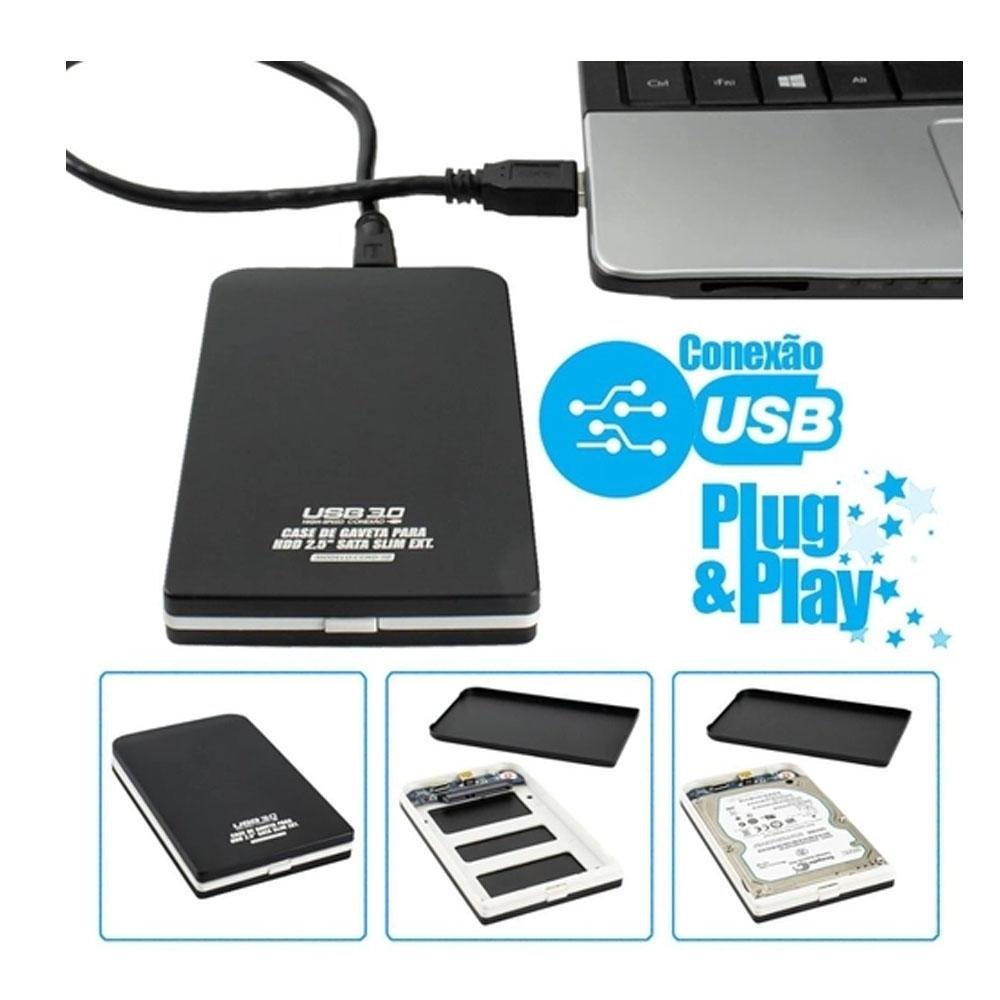 Case Externa Para HD Exbom Slim Ext, 2.5pol, USB 3.0, SATA Case Externa Para HD Exbom Slim Ext, 2.5pol, USB 3.0, SATA