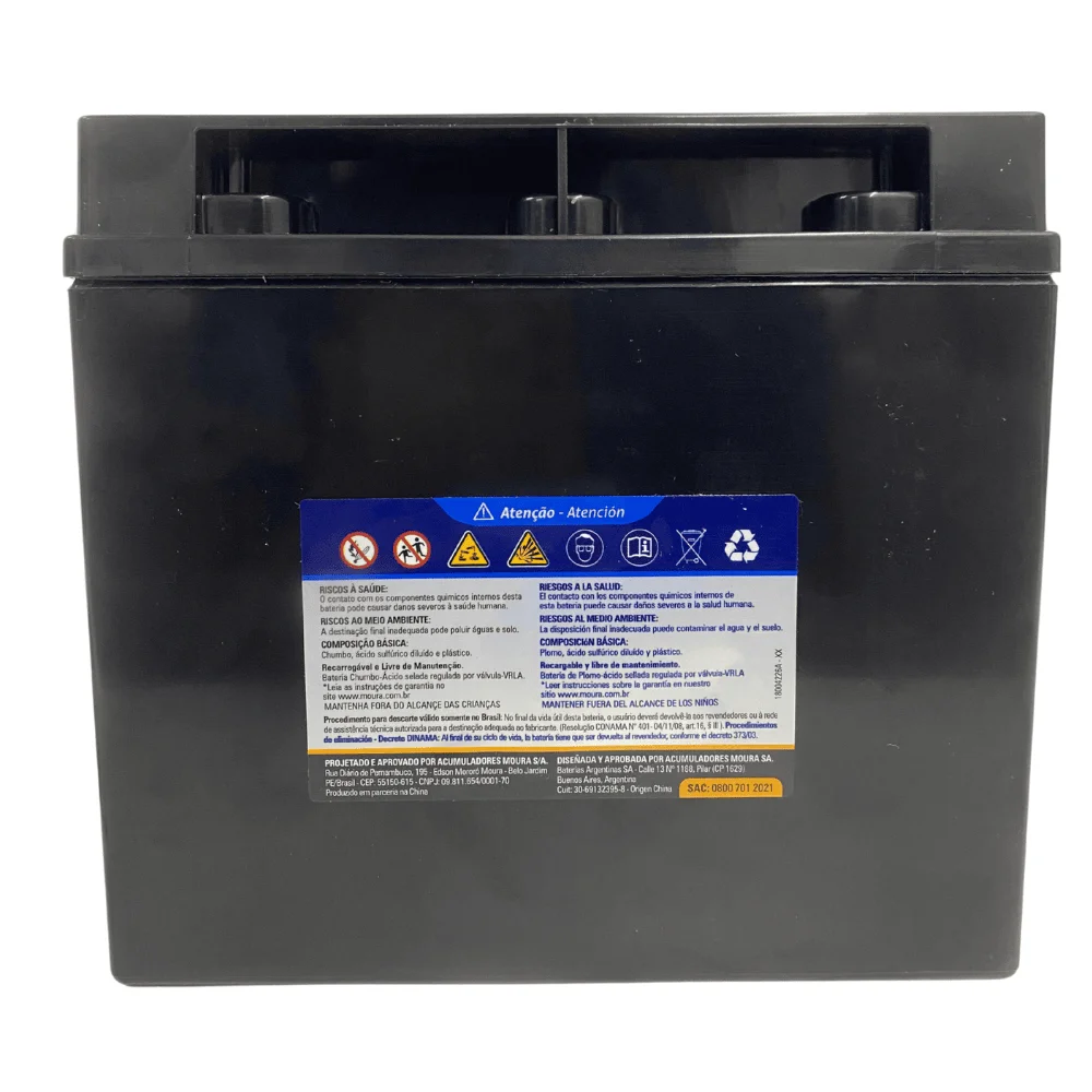 Imagem 2 de 4 do produto Bateria Selada Moura 12mva-18, Para Nobreak, 12V, 18Ah, Estacionaria