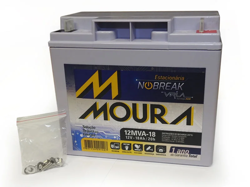 Imagem 4 de 4 do produto Bateria Selada Moura 12mva-18, Para Nobreak, 12V, 18Ah, Estacionaria